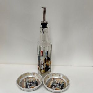 Olive Oil Bottle With Dipping Bowls
